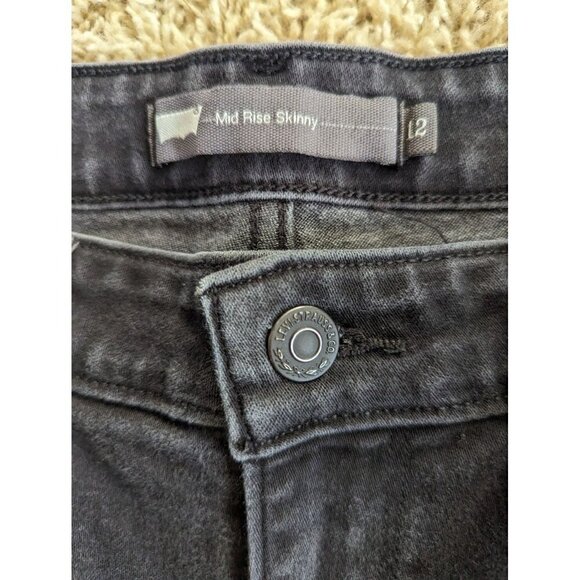 Levi's Womens denim jeans Stretch Mid Rise Black Wash stretch Size 12 - Picture 3 of 5